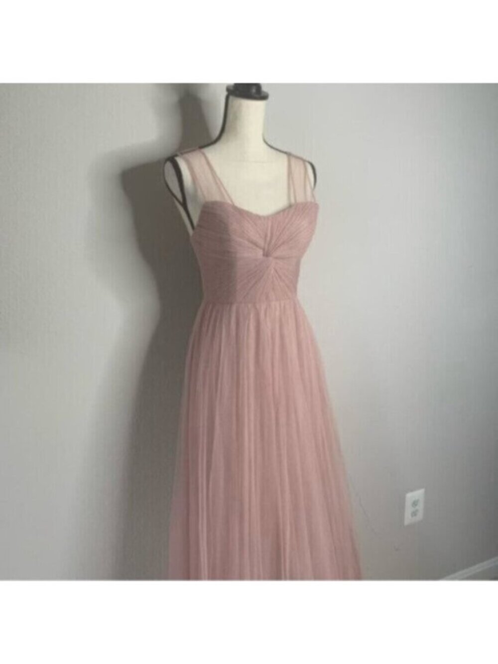 Reverly Blush Tulle Illusion Neckline Evening Gown - Picture 11 of 13